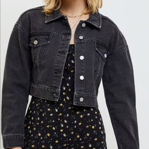 Black cropped denim jacket - Pacsun